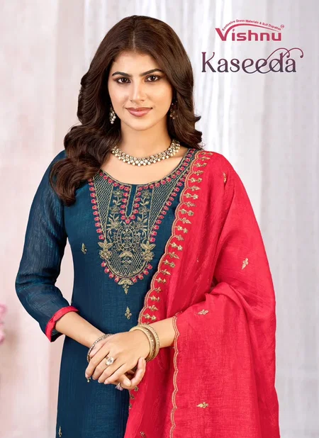 Kaseeda By Vishnu Crunchy Silk Dress Material